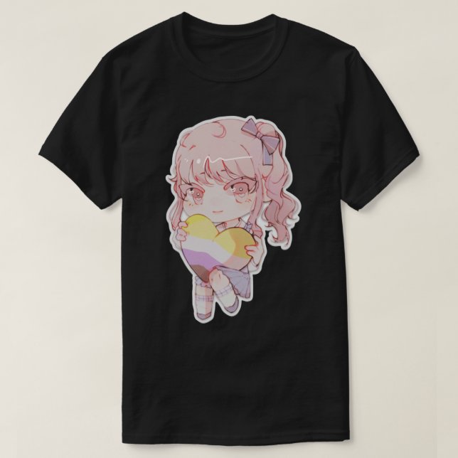 Camiseta mizuki akiyama projeta vara não binária do orgulho (Frente do Design)