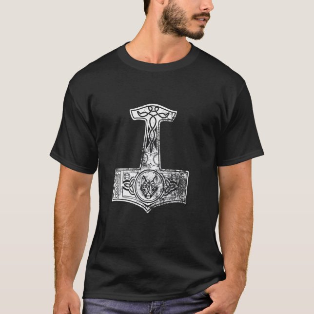 Camiseta Mjoelnir, Thors hammer Norse Shirt (Frente)