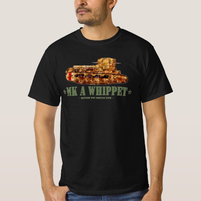 Camiseta MK Um Whippet World War Um Tanque Médio Britânico  (Frente)