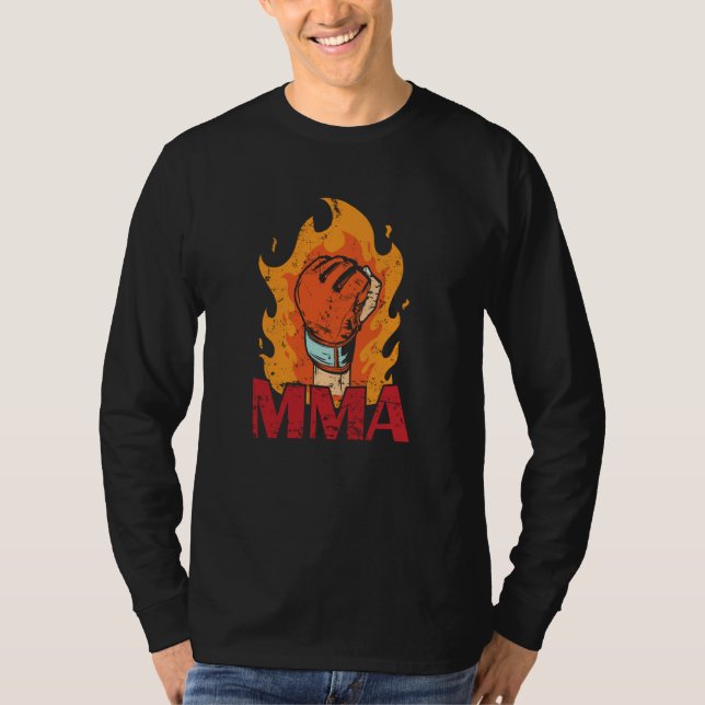 Camiseta MMA burning Boxing Glove with Fire (Frente)