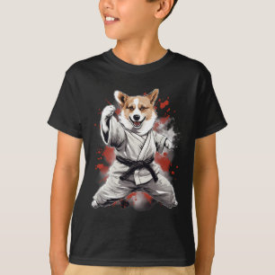 Camiseta Mma Cardigan Welsh Corgi Dog Karate Para Homens