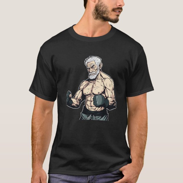 Camiseta MMA Homens Velhos Comportados Gaiolas Combatendo F (Frente)