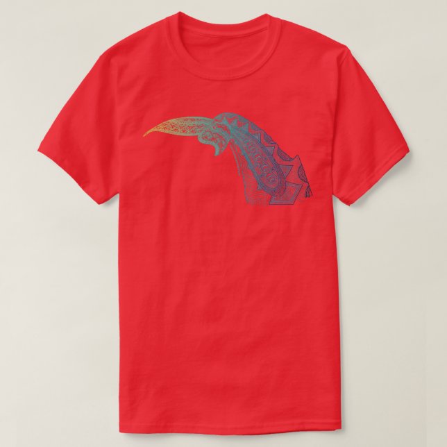 Camiseta MMF Blue Designer Whale Tail (Frente do Design)