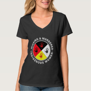 Camiseta MMIW Indígenas desaparecidas e assassinadas Mão Ve