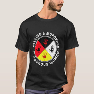 Camiseta MMIW Indígenas desaparecidas e assassinadas Mão Ve