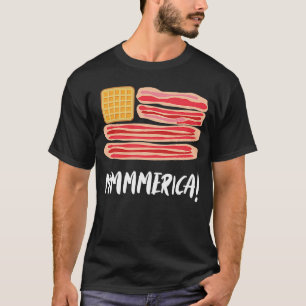 Camiseta Mmmmerica Pancakes E Bacon America Breakfast Mea