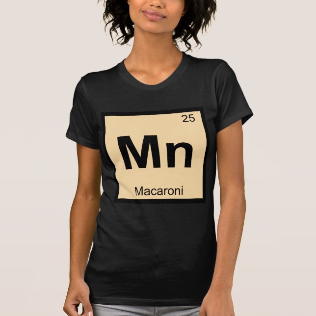 Camiseta Mn - Símbolo de Mesa Periódica de Química de Macar (Frente)
