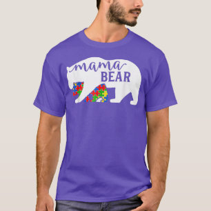 Camiseta Mo de Suporte à Família Mama Bear Autismo