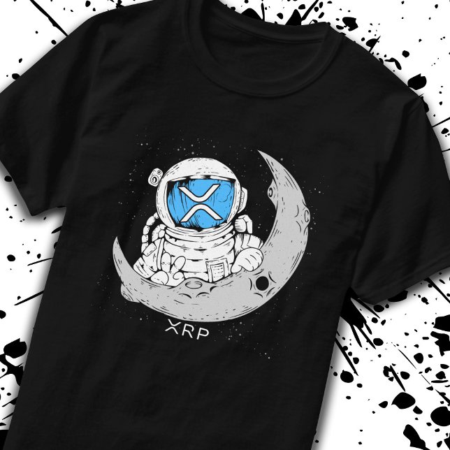 Camiseta Moa de Astronauta de Cuta Criptomoeda XRP Memória  (Criador carregado)