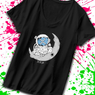 Camiseta Moa de Astronauta de Cuta Criptomoeda XRP Memória 