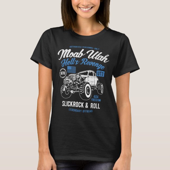 Camiseta Moab Utah ajuda a vingar a imagem 4x4 (Frente)