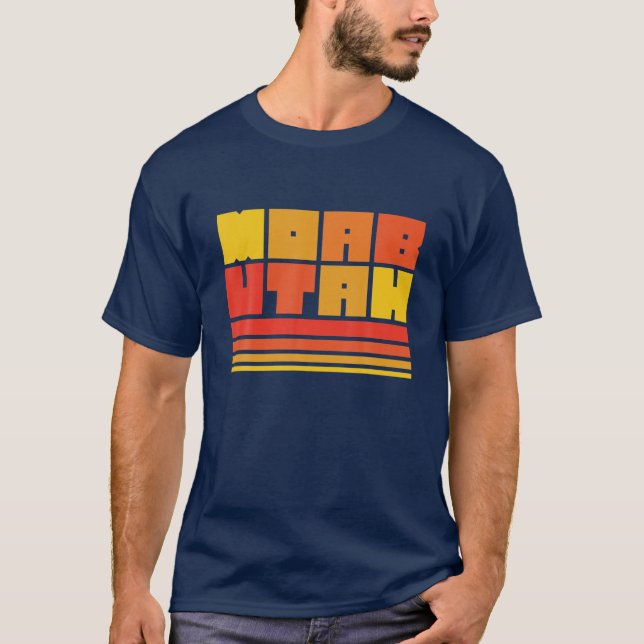 Camiseta Moab Utah Arches National Park Typografia Retro (Frente)
