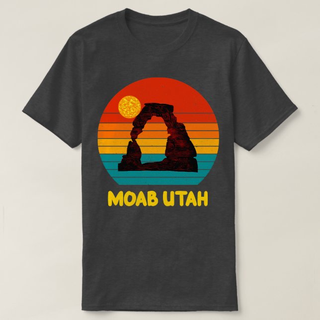 Camiseta Moab Utah Arches Vintage Sun (Frente do Design)
