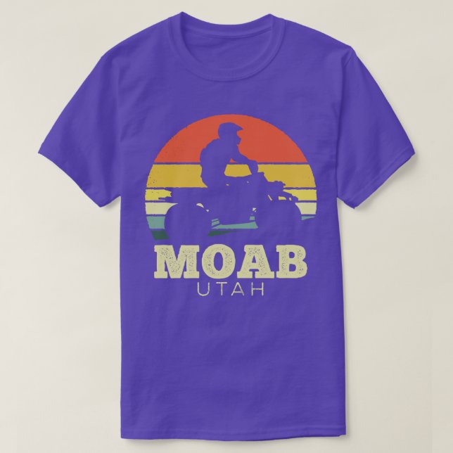 Camiseta Moab Utah Quadbike Vintage Sunset (Frente do Design)