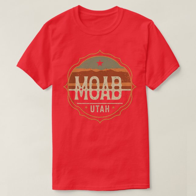 Camiseta Moab Utah Vintage - Crachá (Frente do Design)