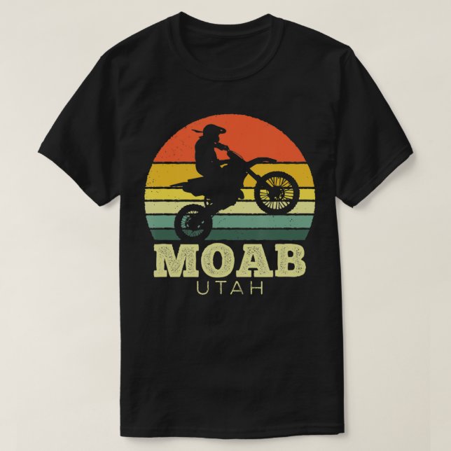 Camiseta Moab Utah Vintage Sunset Dirt Bike Outr (Frente do Design)