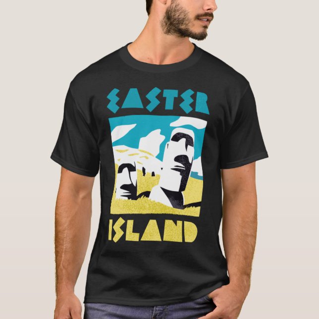 Camiseta Moai Estatua Da Ilha Da Páscoa, Souve Viagem (Frente)