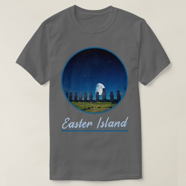 Camiseta Moai Statue Easter Island At Night Easter Island P (Frente do Design)