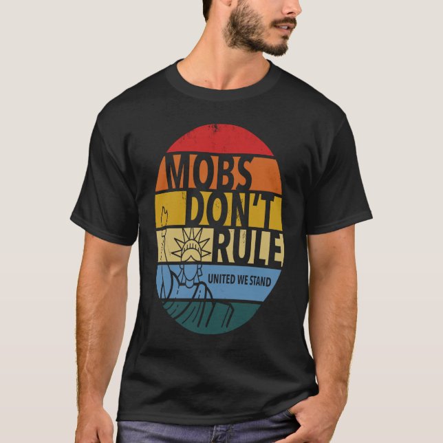 Camiseta Mobs não governa United Nós defendemos Grunge Suns (Frente)