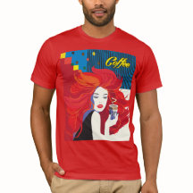 Moça com xícara de café T-Shirt