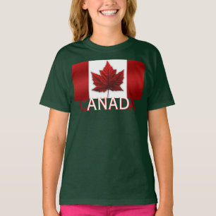 Camiseta Moça do Canadá Bandeira T-Shirt Kid's Organic Cana