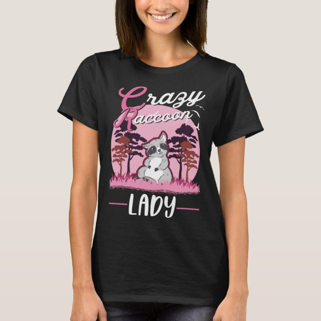 Camiseta Moça Raccoon Louca (Frente)