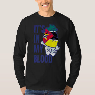 Camiseta Moçambique Sinalizador de Veias de Sangue de Coraç