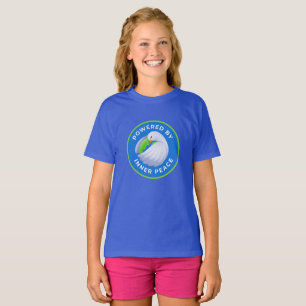 Camiseta Moças" Acionadas por T-Shirt com Porta de Paz Inte