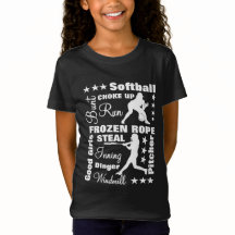 Moças de Softball Palavras de Terminoligia Esporti
