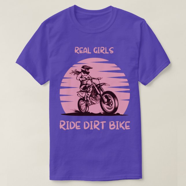 Camiseta moças de verdade andam de moto de terra (Frente do Design)