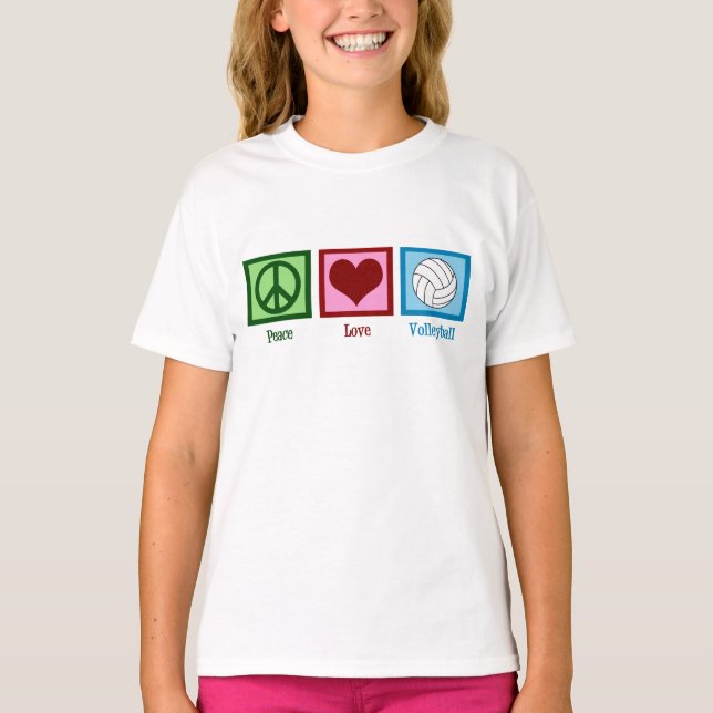 Camiseta Moças de vôlei de paz e amor (Frente)