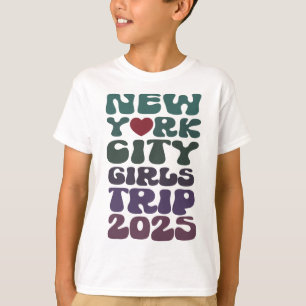 Camiseta Moças Nova York 2025 Viagem de Meninas Férias Irmã