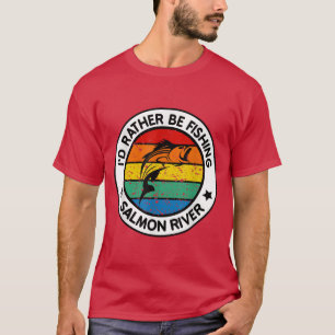Camiseta Moças Que Pescaram Salmão Rio Idaho Chinook Coho S
