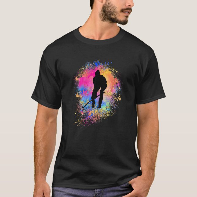 Camiseta Moças Rainbow Field Hockey Silhouette Equipe Femin (Frente)