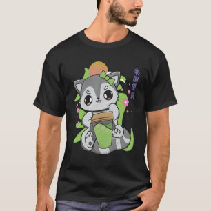 Camiseta Mochi De Bebendo Racoon E Chá De Leite Para Boba