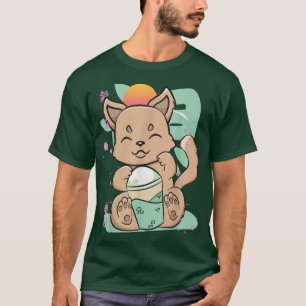 Camiseta Mochi Drink Dingo Kawaii Cute Warabi Milk Tea Kanj