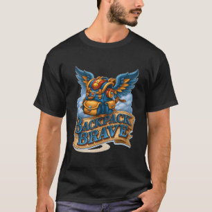 Camiseta Mochila Corajosa Bolsa Mágica Voadora Alada