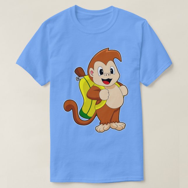Camiseta Mochila de Banana de Macaco (Frente do Design)