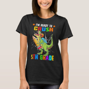 Camiseta Mochila de dinossauro da 5ª série Crush, lápis de