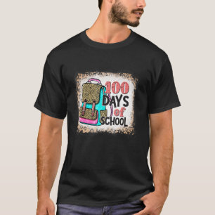 Camiseta Mochila De Leopardo 100 Dias De Escola 100º Dia De