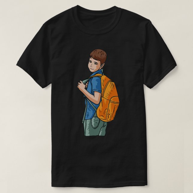 Camiseta Mochila de Visto escolar (Frente do Design)