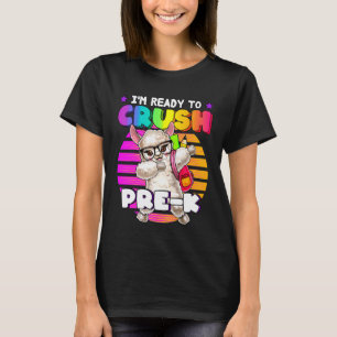 Camiseta Mochila de volta à escola pré K Dabbing Llama para