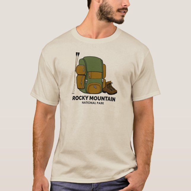 Camiseta Mochila do Parque Nacional Rocky Mountain (Frente)