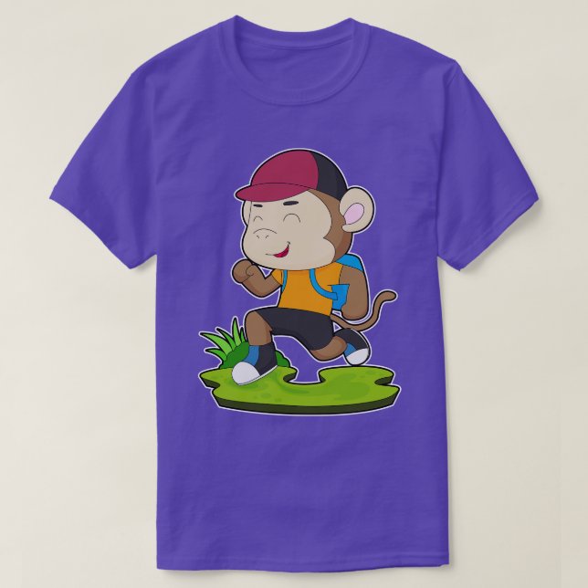 Camiseta Mochila Monkey Hiker (Frente do Design)