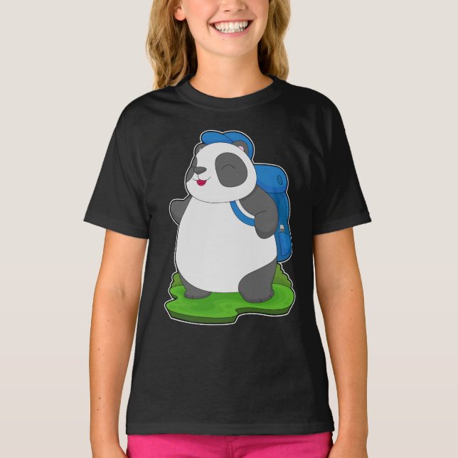 Camiseta Mochila Panda Hiker (Frente)