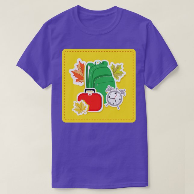 Camiseta Mochila para a escola (Frente do Design)