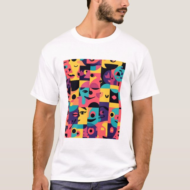 Camiseta Mockup de Rosto – Apresentação de Roupas  (Frente)