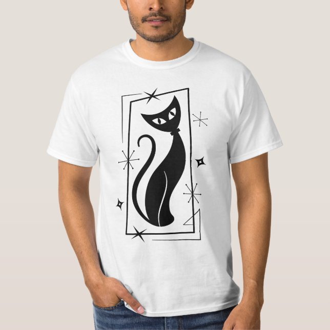 Camiseta MOD Moderno MCM de Cat MidCentury Legal da Estrela (Frente)