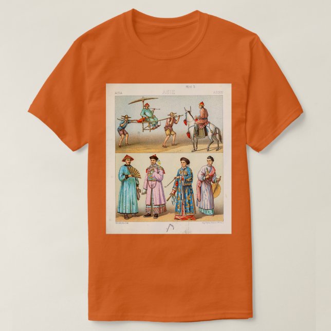 Camiseta Moda asiática antiga e acessórios 1 (Frente do Design)