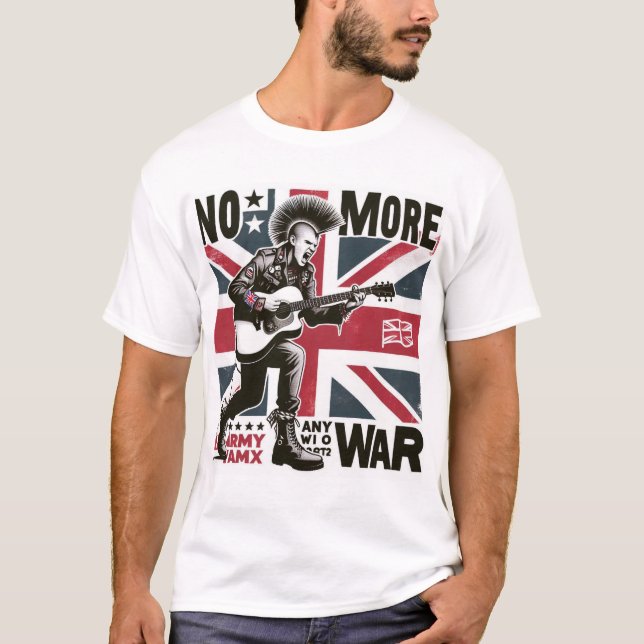Camiseta Moda Básica Contra a Guerra da Camisa-T Masculina (Frente)
